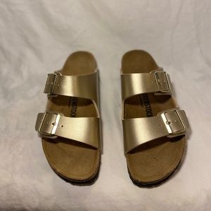 Womens Gold Birkenstock Size 39